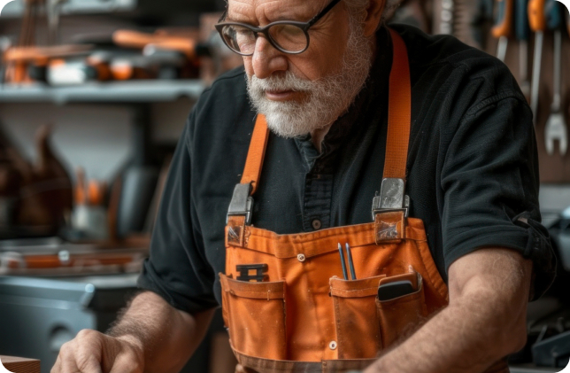 Old Craftsman Working